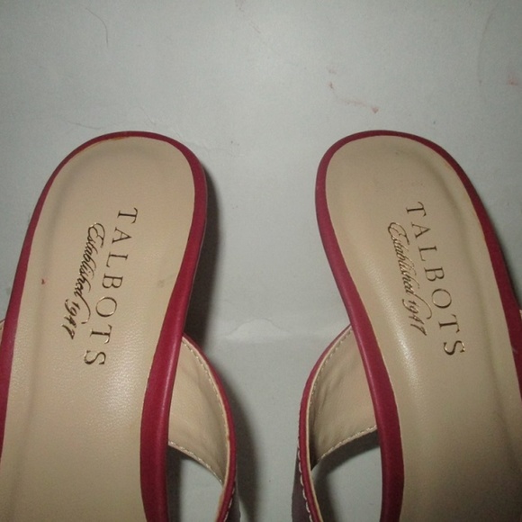 Talbots Brick Red Slip-0n CrissCross Wedge Sandals - Picture 4 of 6